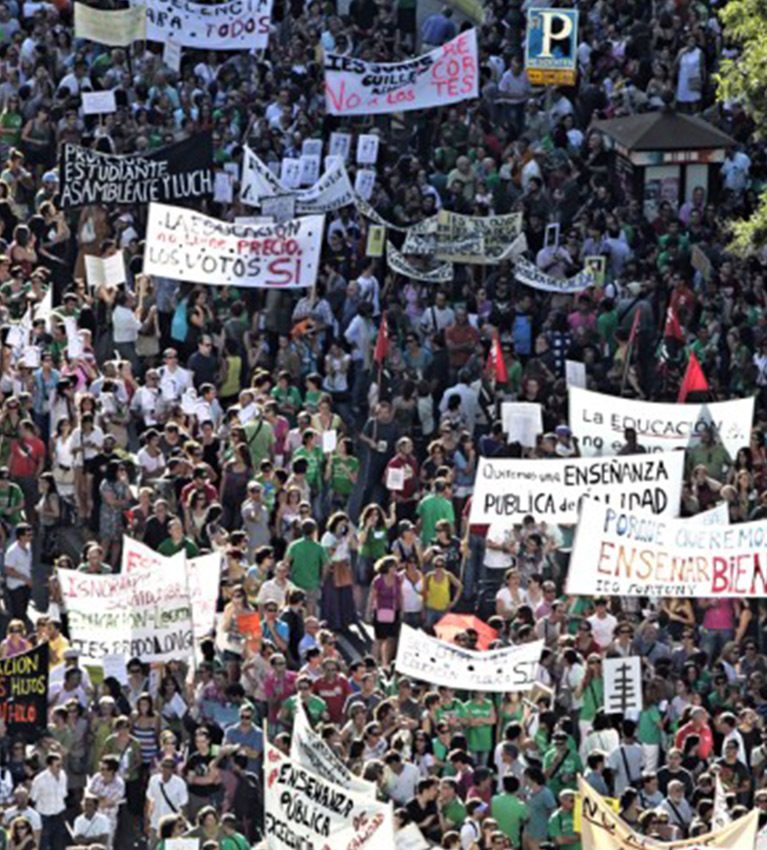 Manifestaciones populares en España 2012, Televisa